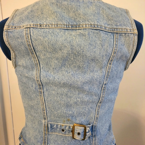 Vintage Paris Blues Stonewashed Denim Vest - Picture 2 of 6